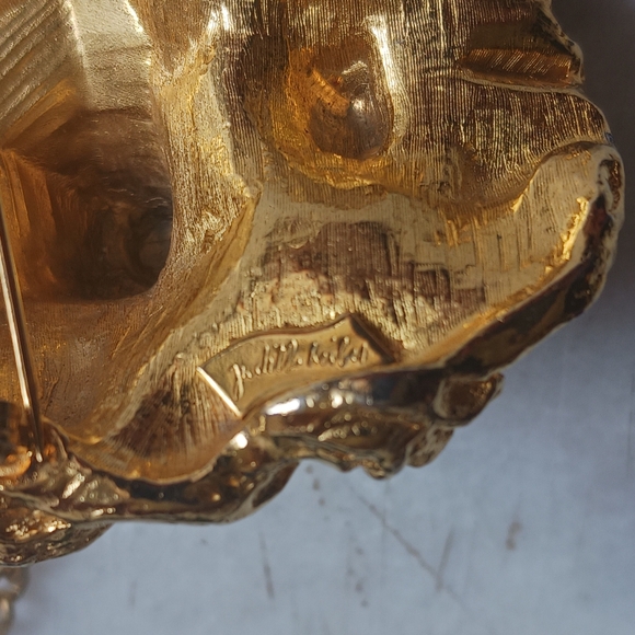 18 Kt Gold Plated Judith Leiber Lion Necklace Pin - Picture 4 of 12